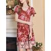 Ekouaer Nightgowns for Women Short Sleeve House Dress with Pockets Floral Print Mumu Dress(Floral Red)