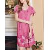 Ekouaer Nightgowns for Women Short Sleeve House Dress with Pockets Floral Print Mumu Dress(Flower Pink)