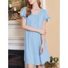Ekouaer Nightgowns for Women Short Sleeve House Dress with Pockets Floral Print Mumu Dress(Lignt Blue)