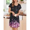 Ekouaer Nightgowns for Women Short Sleeve House Dress with Pockets Floral Print Mumu Dress(New Cherry Blossoms Black)