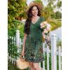 Ekouaer Nightgowns for Women Short Sleeve Sleep Shirt V Neck Night Gown With Pockets Soft Pajamas Dress Casual Sleepwear(Floral Green)