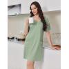 Ekouaer Nightgowns for Women Short Sleeve Sleep Shirt V Neck Night Gown With Pockets Soft Pajamas Dress Casual Sleepwear(Light Green)
