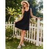 Ekouaer Nightgowns for Women Sleeveless Sleep Shirt Tank Night Gown V Neck Chemise Pleated Night Shirt Soft Sleep Dress(Black)
