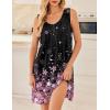 Ekouaer Nightgowns for Women Sleeveless Sleep Shirt Tank Night Gown V Neck Chemise Pleated Night Shirt Soft Sleep Dress(Cherry Blossoms)