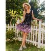 Ekouaer Nightgowns for Women Sleeveless Sleep Shirt Tank Night Gown V Neck Chemise Pleated Night Shirt Soft Sleep Dress(Cherry Blossoms)