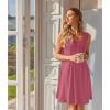 Ekouaer Nightgowns for Women Sleeveless Sleep Shirt Tank Night Gown V Neck Chemise Pleated Night Shirt Soft Sleep Dress(Cherry Red)