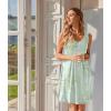 Ekouaer Nightgowns for Women Sleeveless Sleep Shirt Tank Night Gown V Neck Chemise Pleated Night Shirt Soft Sleep Dress(Floral Light Green)