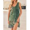 Ekouaer Nightgowns for Women Sleeveless Sleep Shirt Tank Night Gown V Neck Chemise Pleated Night Shirt Soft Sleep Dress(Green Floral)