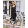 Ekouaer Nightgowns for Women Sleeveless Sleepshirt Long Print House Dress Tank Nightshirt Maxi Casual Dress with Pockets(Black Silhouette Flowers)