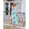 Ekouaer Nightgowns for Women Sleeveless Sleepshirt Long Print House Dress Tank Nightshirt Maxi Casual Dress with Pockets(Blue Flower)
