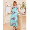 Ekouaer Nightgowns for Women Sleeveless Sleepshirt Long Print House Dress Tank Nightshirt Maxi Casual Dress with Pockets(Blue Flower)