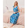 Ekouaer Nightgowns for Women Sleeveless Sleepshirt Long Print House Dress Tank Nightshirt Maxi Casual Dress with Pockets(Blue Multi Flowers)
