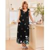 Ekouaer Nightgowns for Women Sleeveless Sleepshirt Long Print House Dress Tank Nightshirt Maxi Casual Dress with Pockets(Floral Butterfly)