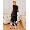 Ekouaer Nightgowns for Women Sleeveless Sleepshirt Long Print House Dress Tank Nightshirt Maxi Casual Dress with Pockets(Flower Black)