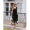 Ekouaer Nightgowns for Women Sleeveless Sleepshirt Long Print House Dress Tank Nightshirt Maxi Casual Dress with Pockets(Flower Black)