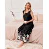 Ekouaer Nightgowns for Women Sleeveless Sleepshirt Long Print House Dress Tank Nightshirt Maxi Casual Dress with Pockets(Flower Black)