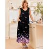 Ekouaer Nightgowns for Women Sleeveless Sleepshirt Long Print House Dress Tank Nightshirt Maxi Casual Dress with Pockets(Gradient Shiny Flowers)