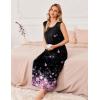 Ekouaer Nightgowns for Women Sleeveless Sleepshirt Long Print House Dress Tank Nightshirt Maxi Casual Dress with Pockets(Gradient Shiny Flowers)