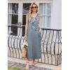 Ekouaer Nightgowns for Women Sleeveless Sleepshirt Long Print House Dress Tank Nightshirt Maxi Casual Dress with Pockets(Gray Flower Branches)