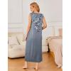 Ekouaer Nightgowns for Women Sleeveless Sleepshirt Long Print House Dress Tank Nightshirt Maxi Casual Dress with Pockets(Gray Flower Branches)
