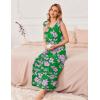 Ekouaer Nightgowns for Women Sleeveless Sleepshirt Long Print House Dress Tank Nightshirt Maxi Casual Dress with Pockets(Green Silhouettes)