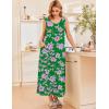 Ekouaer Nightgowns for Women Sleeveless Sleepshirt Long Print House Dress Tank Nightshirt Maxi Casual Dress with Pockets(Green Silhouettes)
