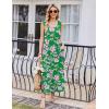 Ekouaer Nightgowns for Women Sleeveless Sleepshirt Long Print House Dress Tank Nightshirt Maxi Casual Dress with Pockets(Green Silhouettes)