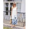 Ekouaer Nightgowns for Women Sleeveless Sleepshirt Long Print House Dress Tank Nightshirt Maxi Casual Dress with Pockets(Leaf)