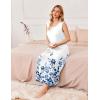 Ekouaer Nightgowns for Women Sleeveless Sleepshirt Long Print House Dress Tank Nightshirt Maxi Casual Dress with Pockets(Leaf)