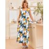 Ekouaer Nightgowns for Women Sleeveless Sleepshirt Long Print House Dress Tank Nightshirt Maxi Casual Dress with Pockets(Plants Flowers)