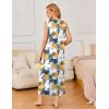 Ekouaer Nightgowns for Women Sleeveless Sleepshirt Long Print House Dress Tank Nightshirt Maxi Casual Dress with Pockets(Plants Flowers)