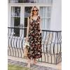 Ekouaer Nightgowns for Women Sleeveless Sleepshirt Long Print House Dress Tank Nightshirt Maxi Casual Dress with Pockets(Red Black Flower)