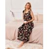 Ekouaer Nightgowns for Women Sleeveless Sleepshirt Long Print House Dress Tank Nightshirt Maxi Casual Dress with Pockets(Red Black Flower)