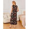 Ekouaer Nightgowns for Women Sleeveless Sleepshirt Long Print House Dress Tank Nightshirt Maxi Casual Dress with Pockets(Red Black Flower)
