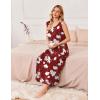 Ekouaer Nightgowns for Women Sleeveless Sleepshirt Long Print House Dress Tank Nightshirt Maxi Casual Dress with Pockets(Red Flower)