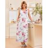 Ekouaer Nightgowns for Women Sleeveless Sleepshirt Long Print House Dress Tank Nightshirt Maxi Casual Dress with Pockets(Rose Red Flower)