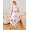 Ekouaer Nightgowns for Women Sleeveless Sleepshirt Long Print House Dress Tank Nightshirt Maxi Casual Dress with Pockets(Rose Red Flower)