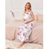 Ekouaer Nightgowns for Women Sleeveless Sleepshirt Long Print House Dress Tank Nightshirt Maxi Casual Dress with Pockets(Rose Red Flower)