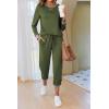 Ekouaer Pajamas For Women Comfy Long Sleeve Jogger Set Lounge Pjs Set With Pockets(Army Green)