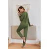 Ekouaer Pajamas For Women Comfy Long Sleeve Jogger Set Lounge Pjs Set With Pockets(Army Green)