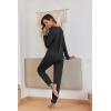 Ekouaer Pajamas For Women Comfy Long Sleeve Jogger Set Lounge Pjs Set With Pockets(Black)