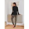 Ekouaer Pajamas For Women Comfy Long Sleeve Jogger Set Lounge Pjs Set With Pockets(Black Leopard)