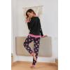 Ekouaer Pajamas For Women Comfy Long Sleeve Jogger Set Lounge Pjs Set With Pockets(Black Love Heart)