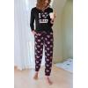 Ekouaer Pajamas For Women Comfy Long Sleeve Jogger Set Lounge Pjs Set With Pockets(Black Love Heart)