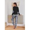 Ekouaer Pajamas For Women Comfy Long Sleeve Jogger Set Lounge Pjs Set With Pockets(Black and White Plaid)