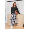 Ekouaer Pajamas For Women Comfy Long Sleeve Jogger Set Lounge Pjs Set With Pockets(Black and White Plaid)