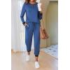 Ekouaer Pajamas For Women Comfy Long Sleeve Jogger Set Lounge Pjs Set With Pockets(Blue)