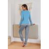 Ekouaer Pajamas For Women Comfy Long Sleeve Jogger Set Lounge Pjs Set With Pockets(Blue Polka Dots)