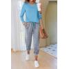 Ekouaer Pajamas For Women Comfy Long Sleeve Jogger Set Lounge Pjs Set With Pockets(Blue Polka Dots)