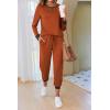 Ekouaer Pajamas For Women Comfy Long Sleeve Jogger Set Lounge Pjs Set With Pockets(Caramel)